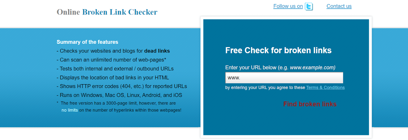 Online Broken Link Checkers