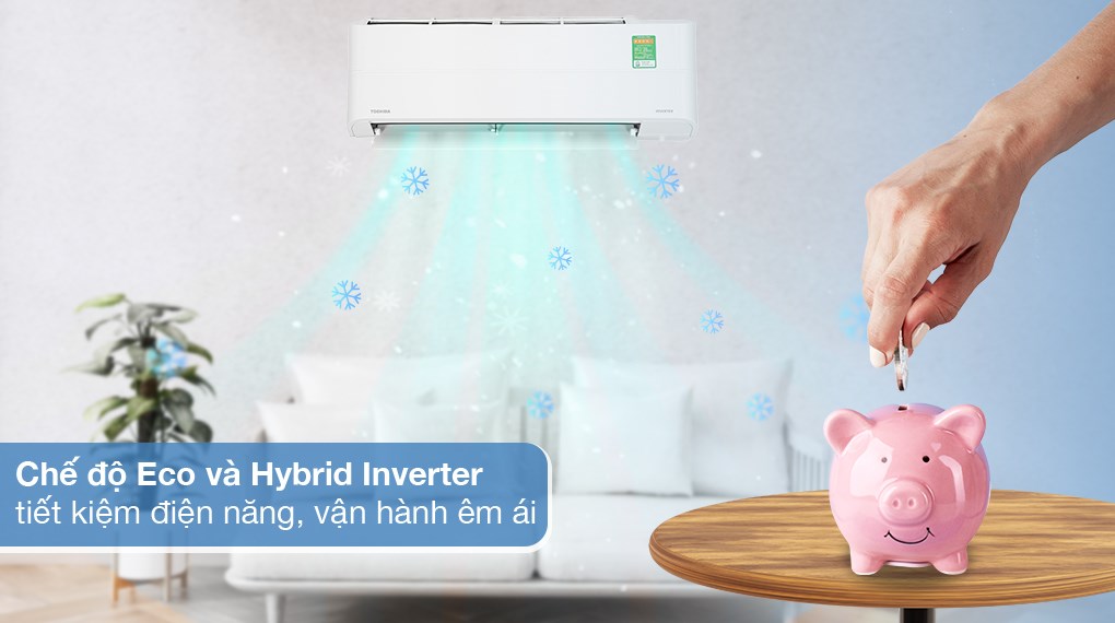Điều hòa Toshiba Inverter 1 HP RAS-H10Z1KCVG-V với công nghệ Hybrid Inverter giúp tiết kiệm điện tối đa cùng với khả năng làm lạnh nhanh