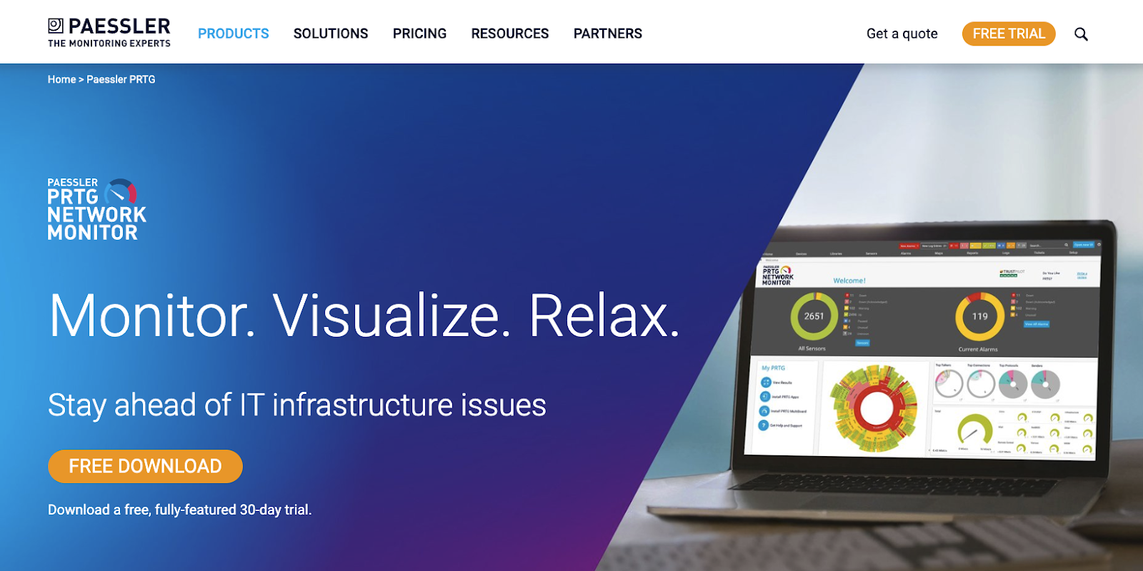 Screenshot of Paessler - Best for infrastructure monitoring with IoT support.