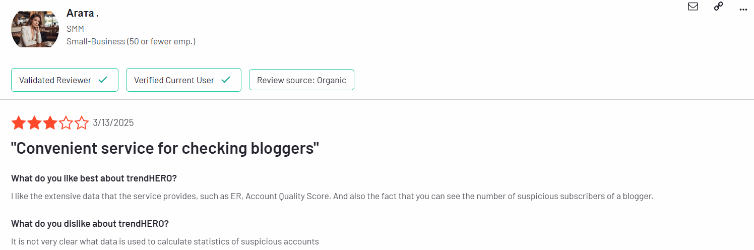 TrendHERO user review
