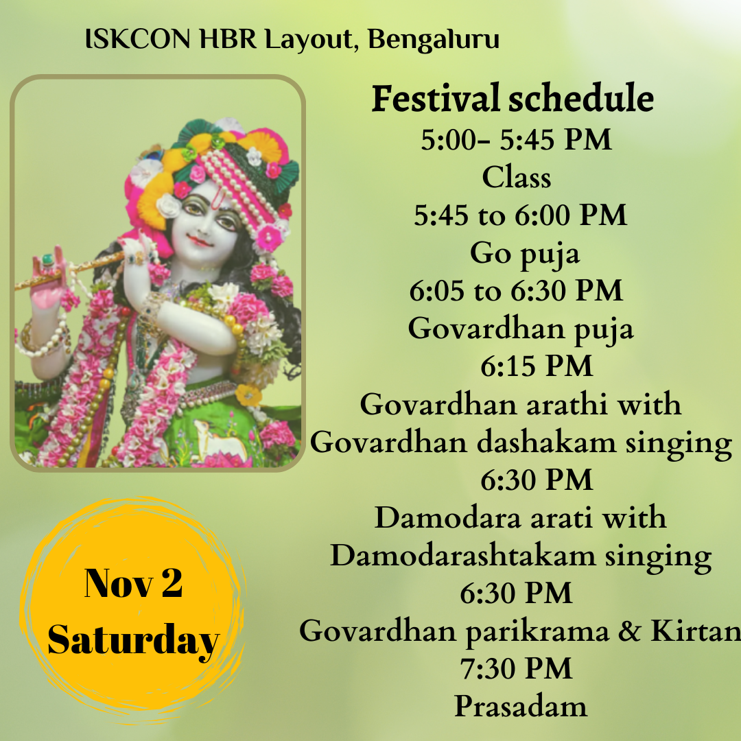 Govardhan Puja 2024 ISKCON Temple Bengaluru ISKCON