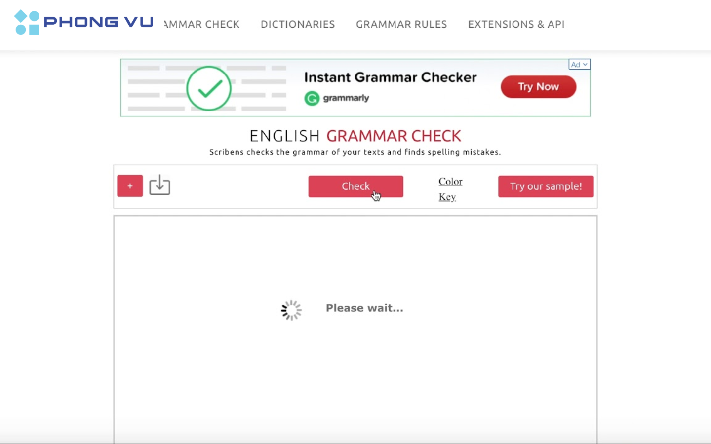 Website check lỗi ngữ pháp Scribens
