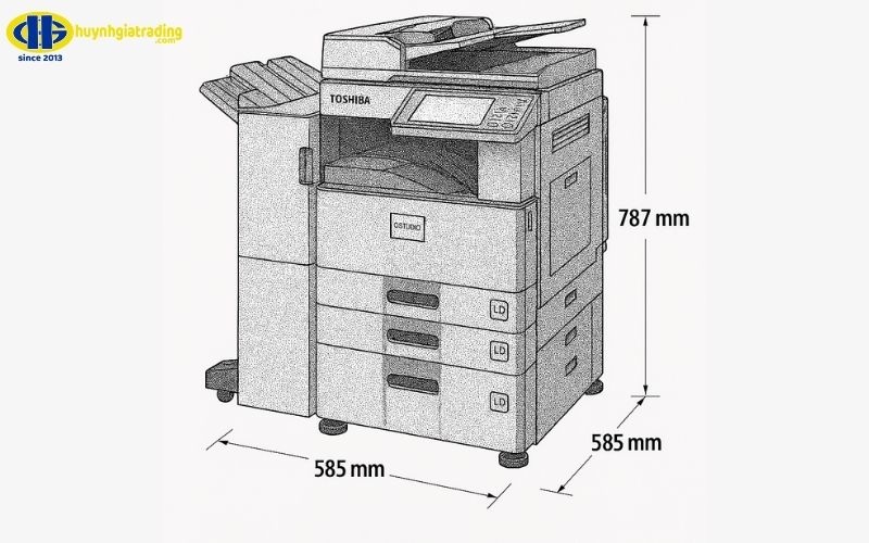 Kích thước máy photocopy Toshiba