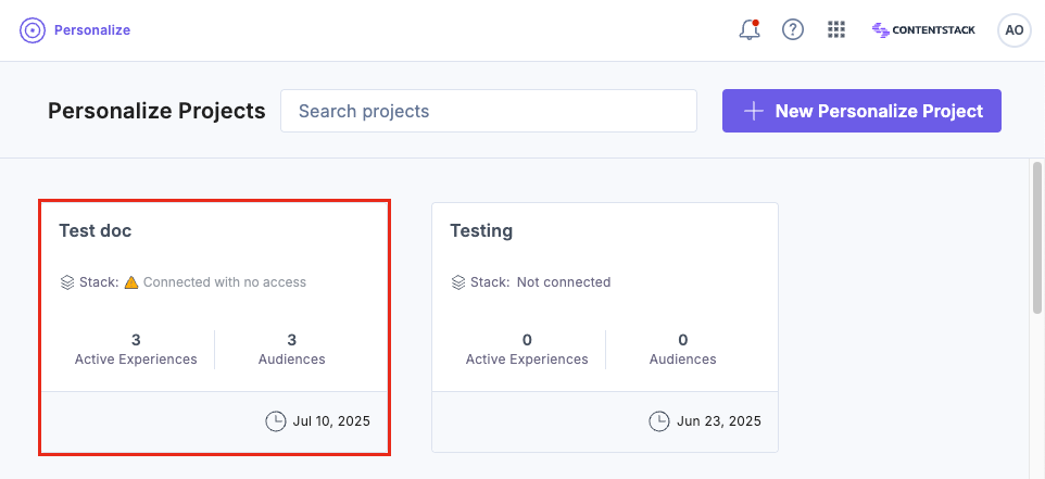 Personalize Projects
