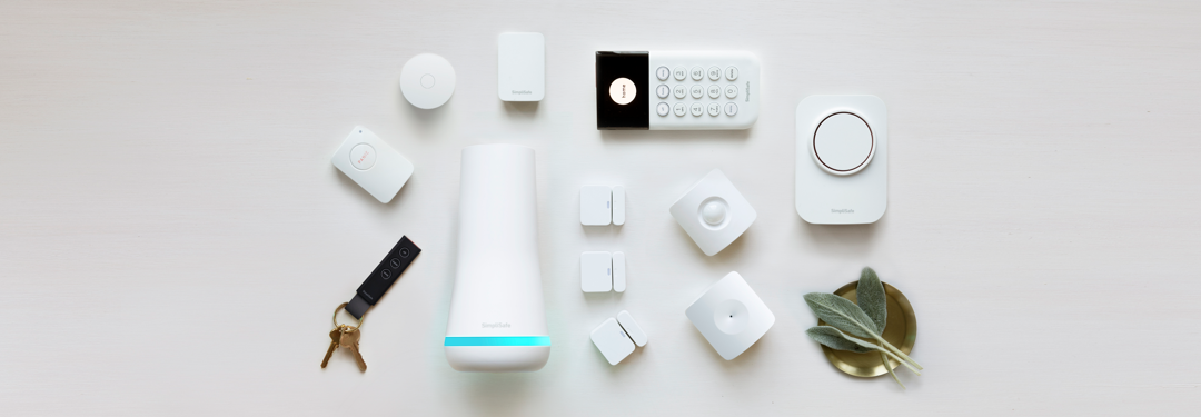 Gen 3 SimpliSafe® System with Base Station, Keypad, and sensors.