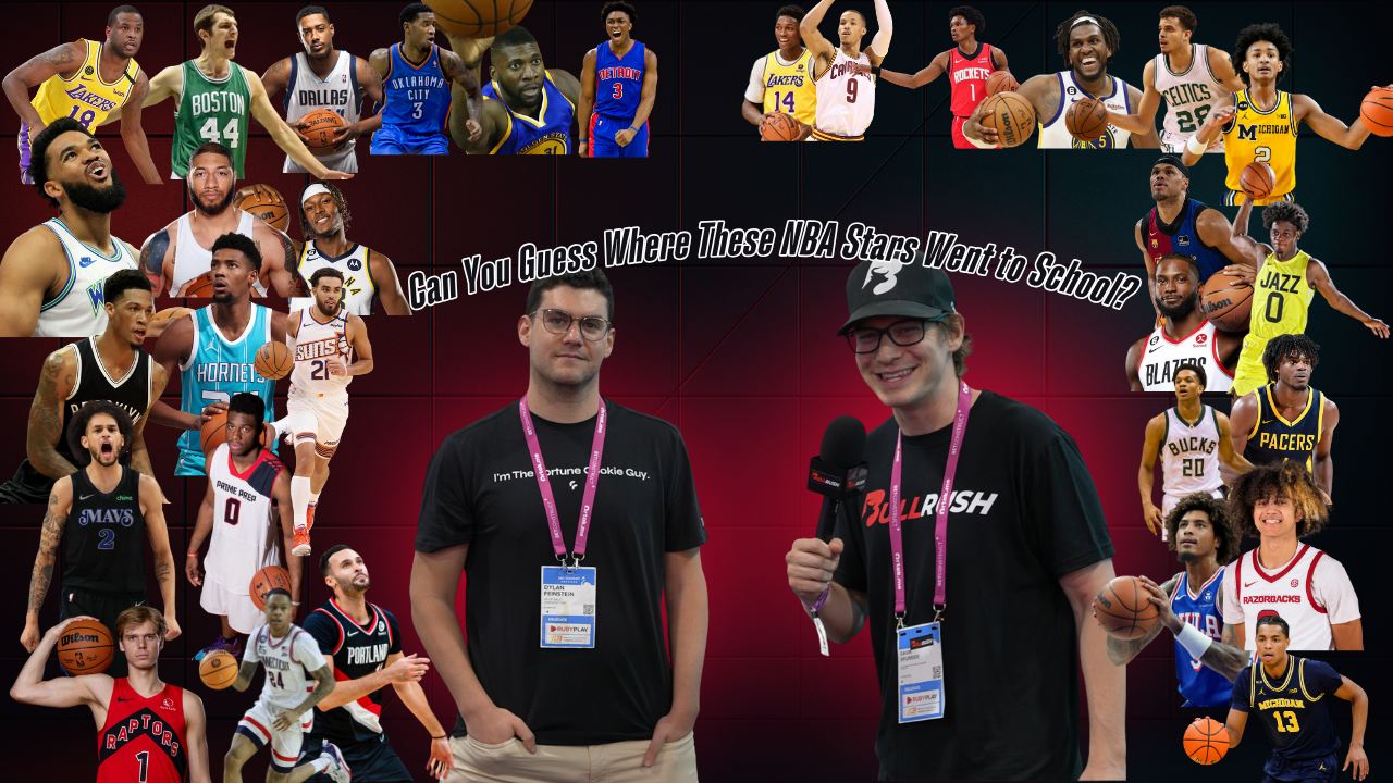 BullRush YouTube NBA trivia challenge testing knowledge of where players went to college