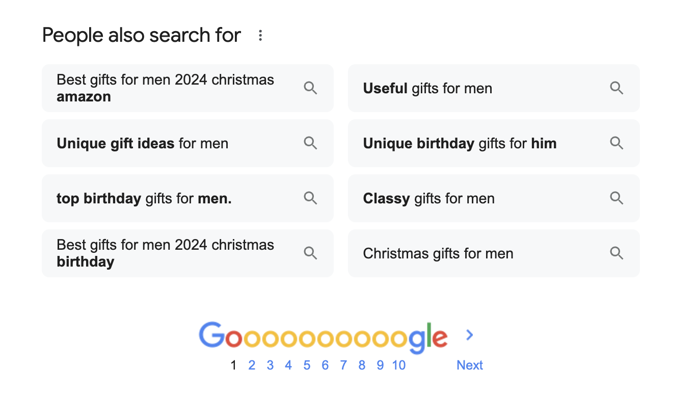 People also search for section in Google