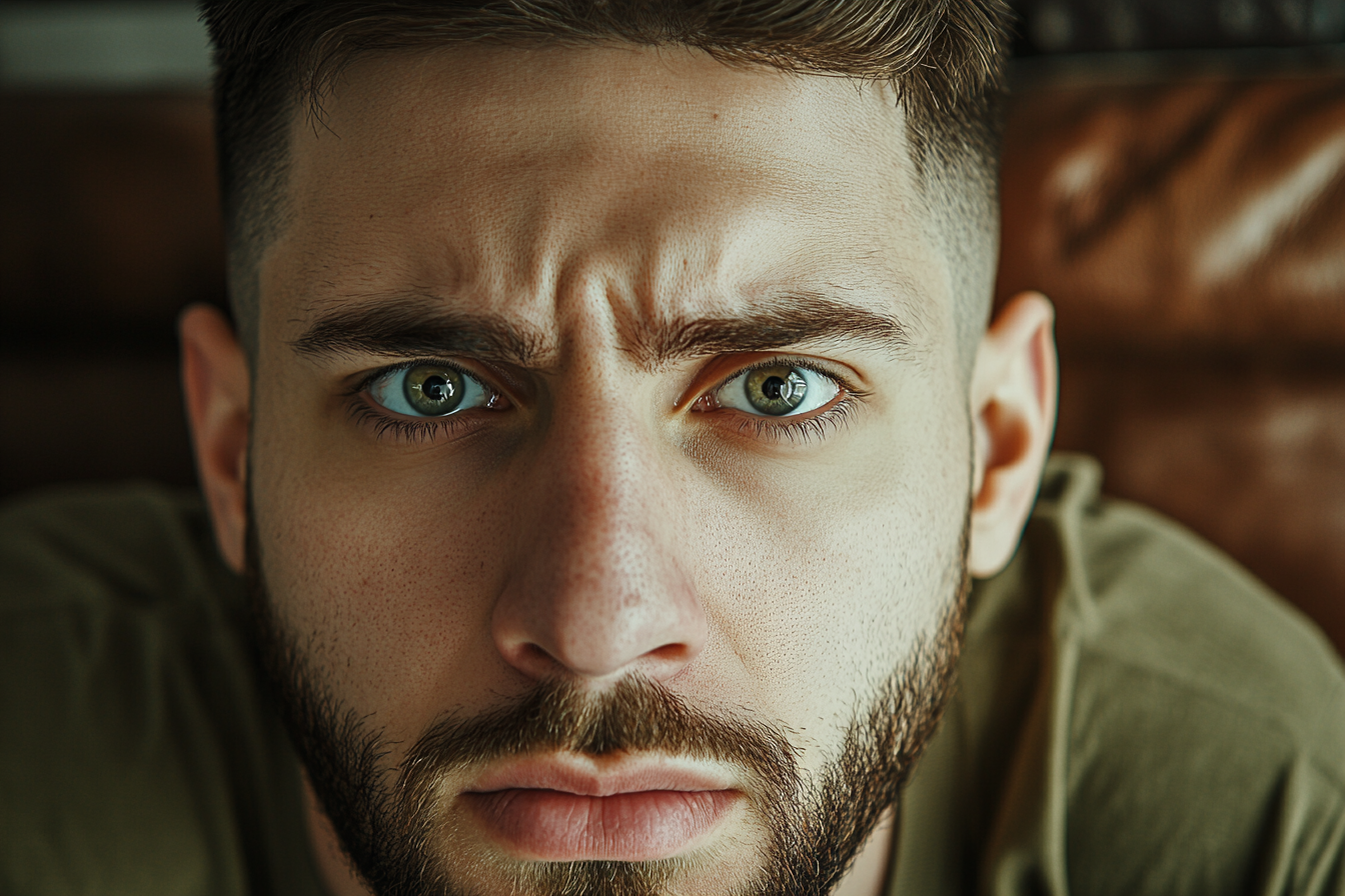 Close-up of a man's face | Source: Midjourney