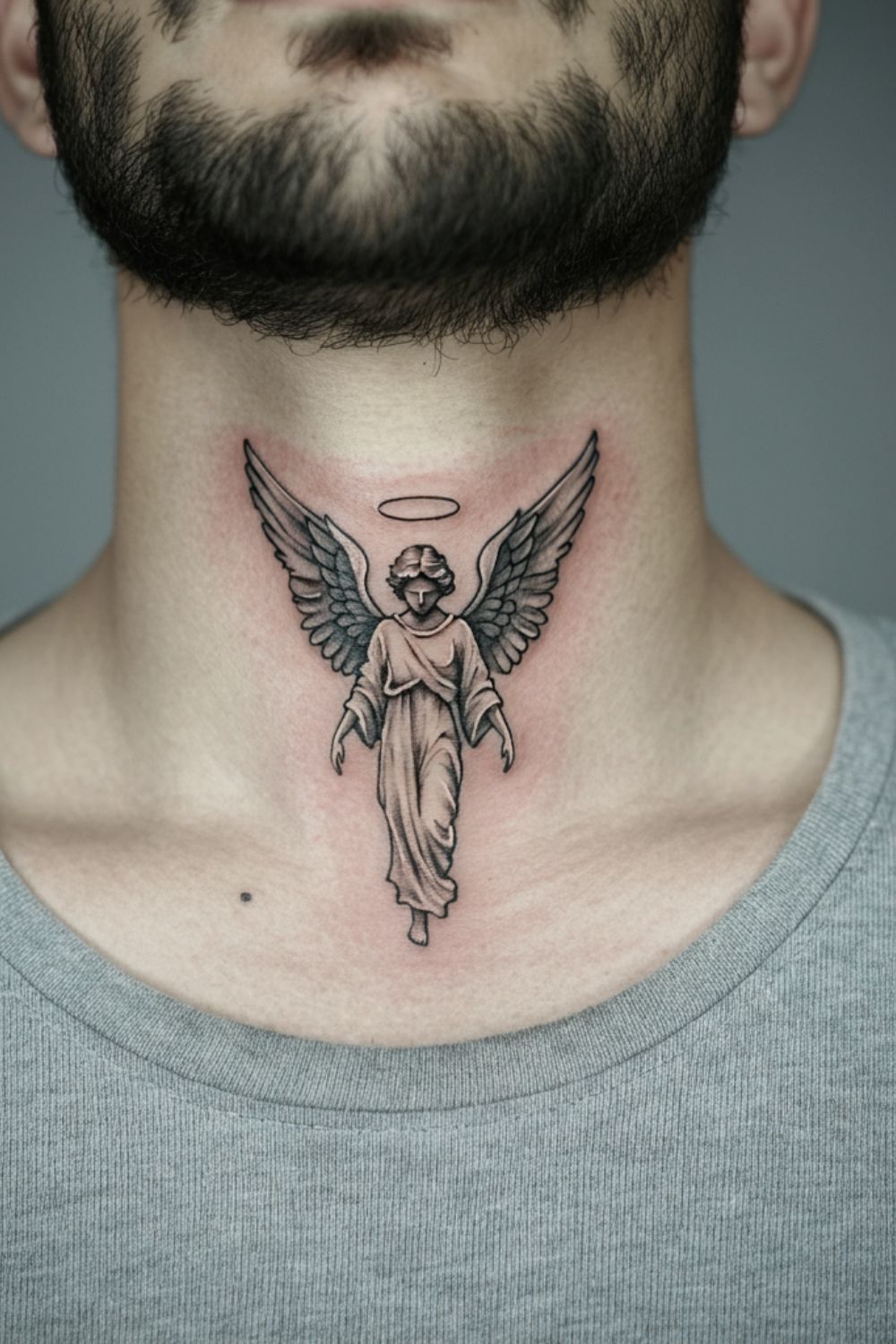 Angel Throat Tattoo