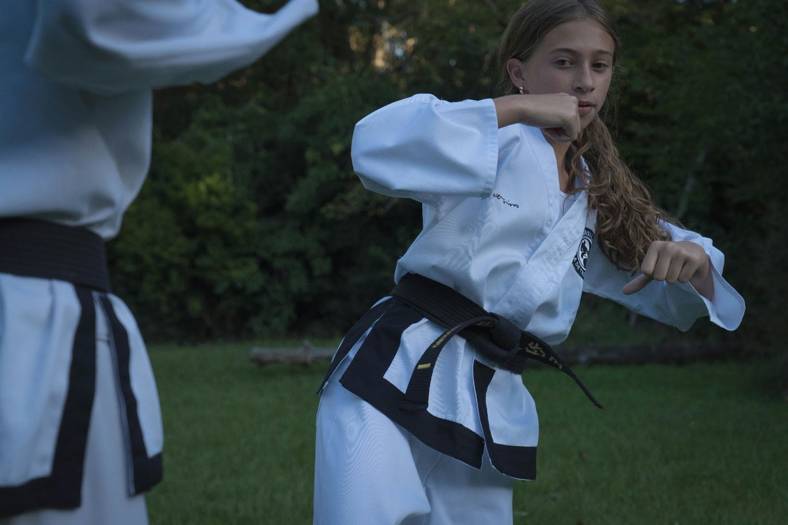 A female martial arts student