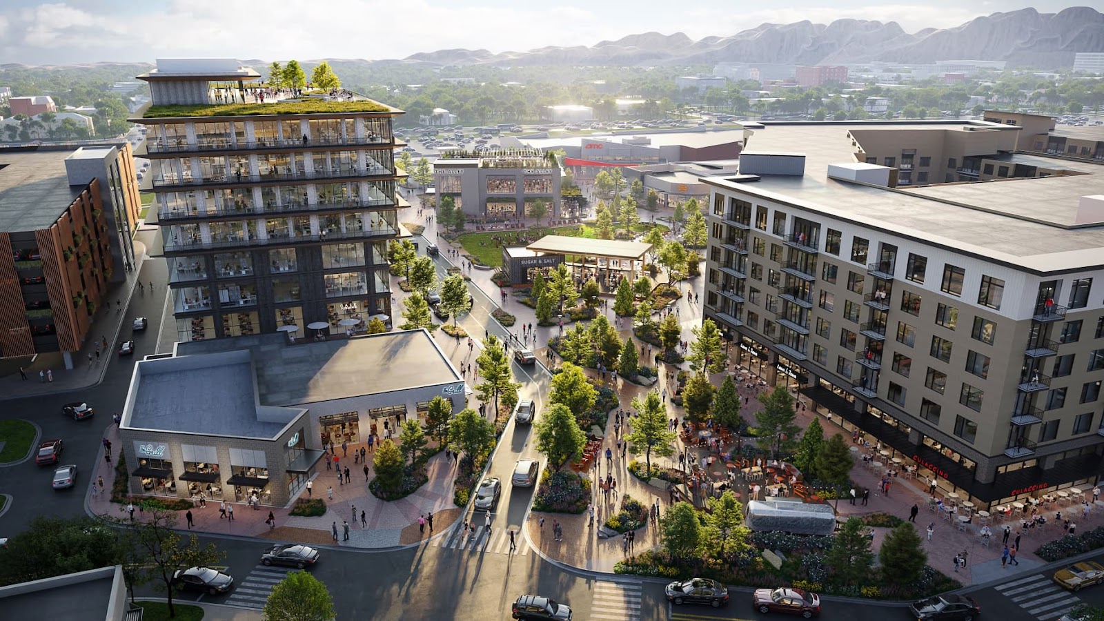 Rendering of the redeveloped FlatIron Crossing
