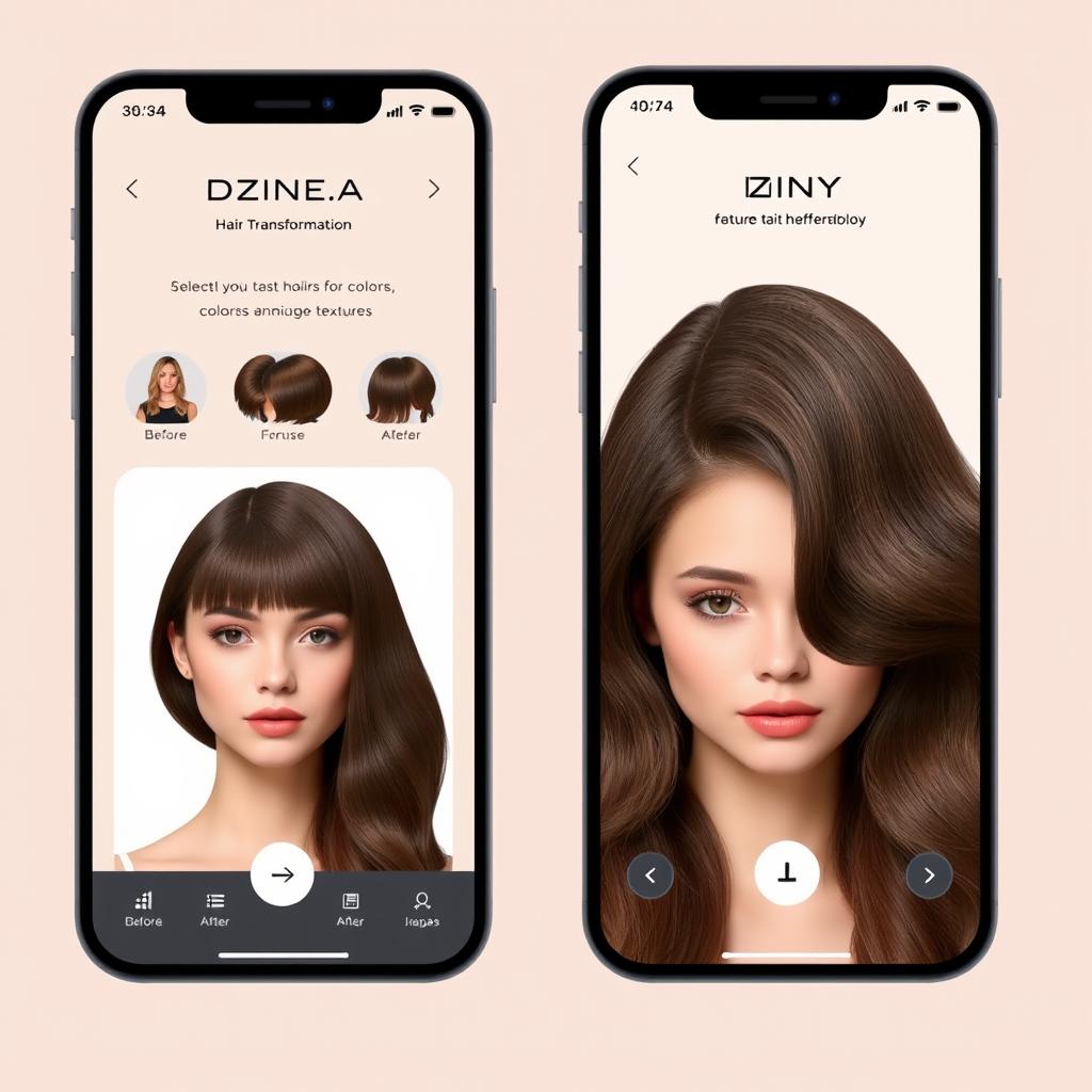 AI hair transformation app interface