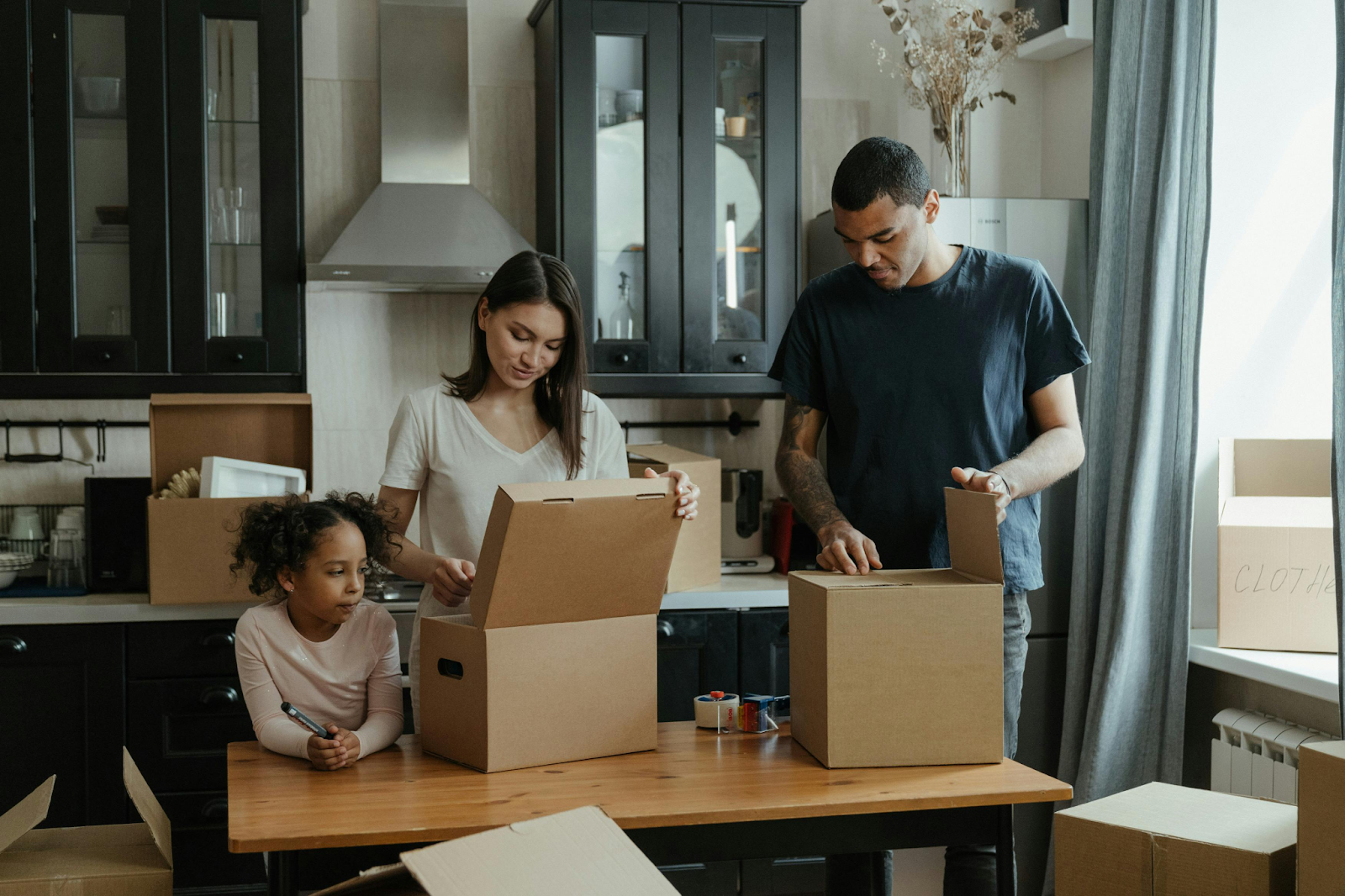 family moving into noew house