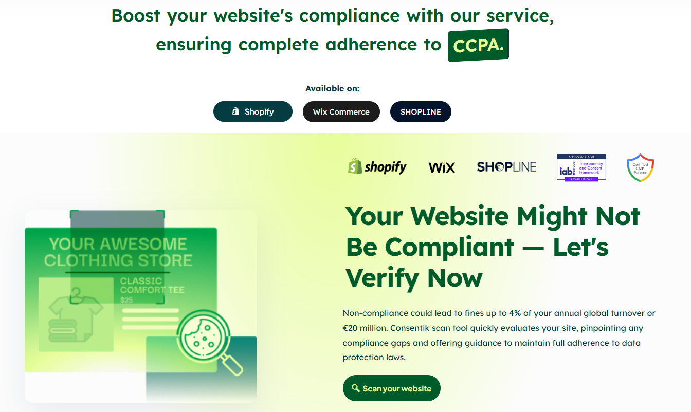 Consentik offers an all-in-one platform designed specifically to support privacy compliance like the CCPA.
