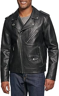 black and white leather jacket
