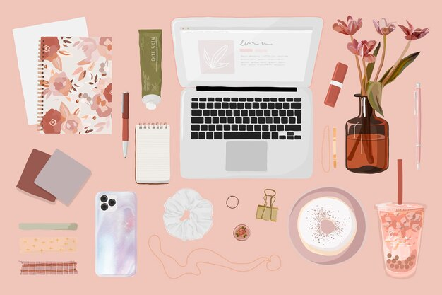 Beauty blog elements Illustration