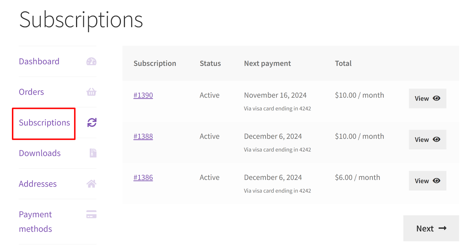 How to Add an Additional Column to the WooCommerce Subscription Table on the My Account > Subscriptions page? - Tyche Softwares