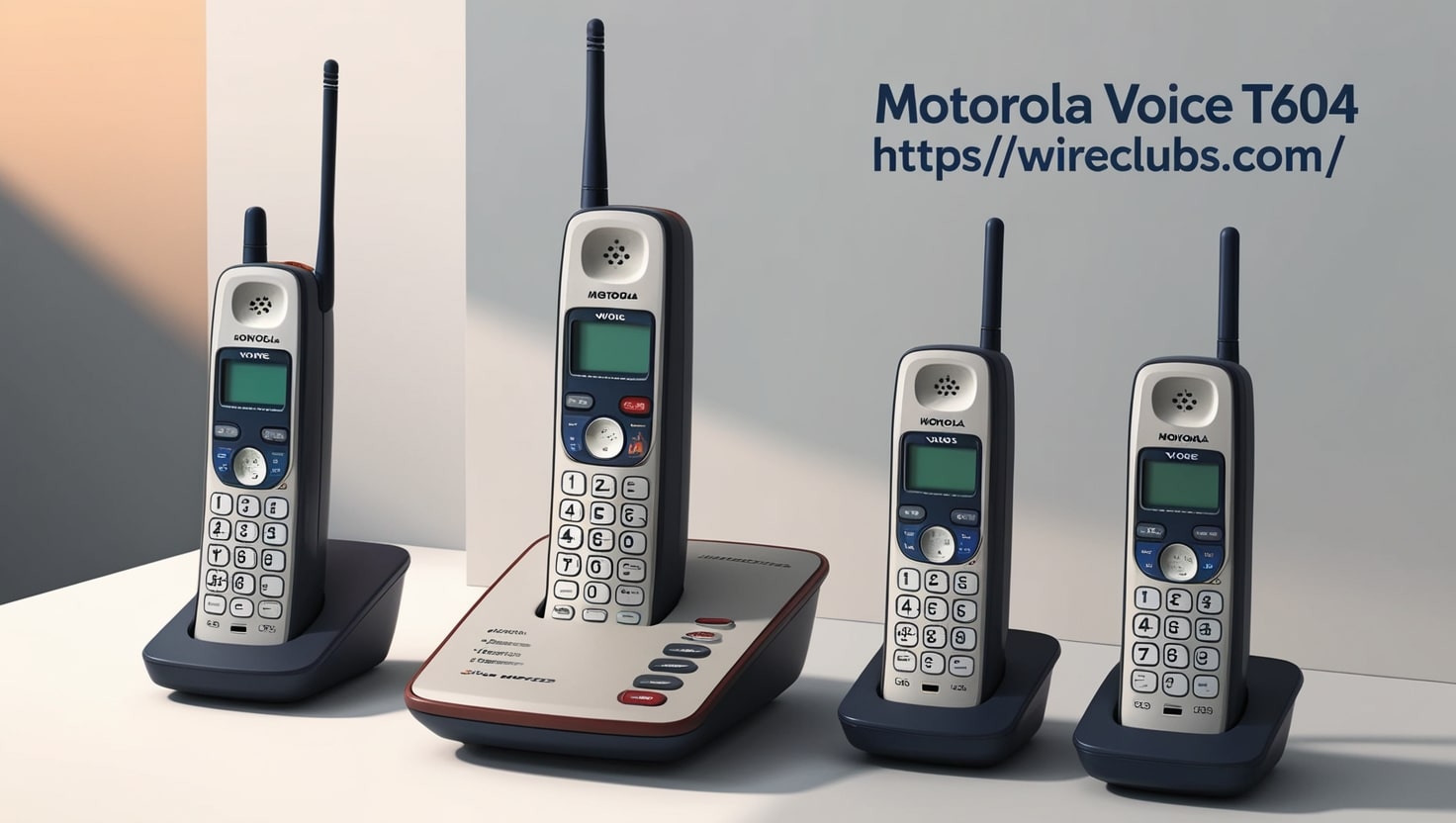 motorola voice t604 cordless phone system w/4