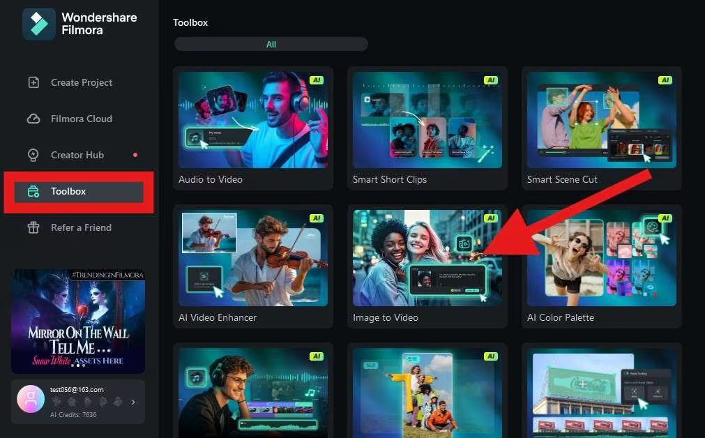 choose the image to video feature