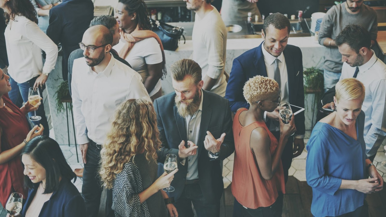 professionals at a networking event