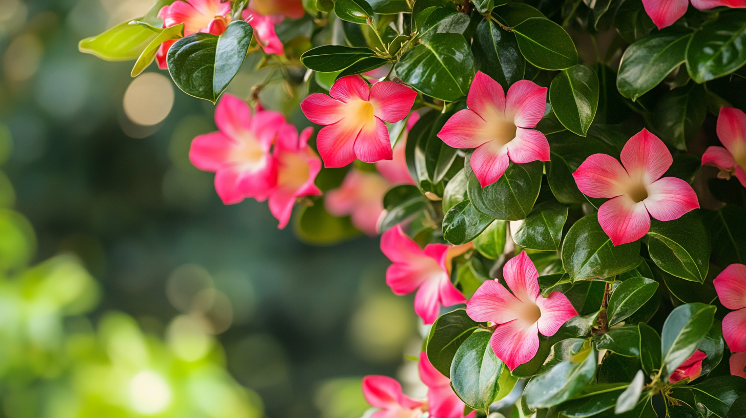 arbustos com flores vermelhas Dipladênia