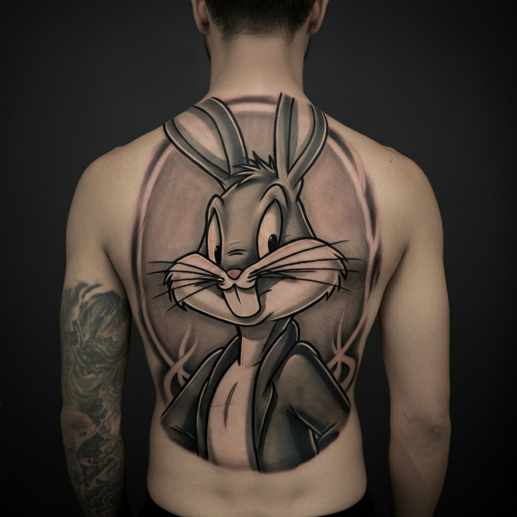 Bugs Bunny Tattoo Black and White