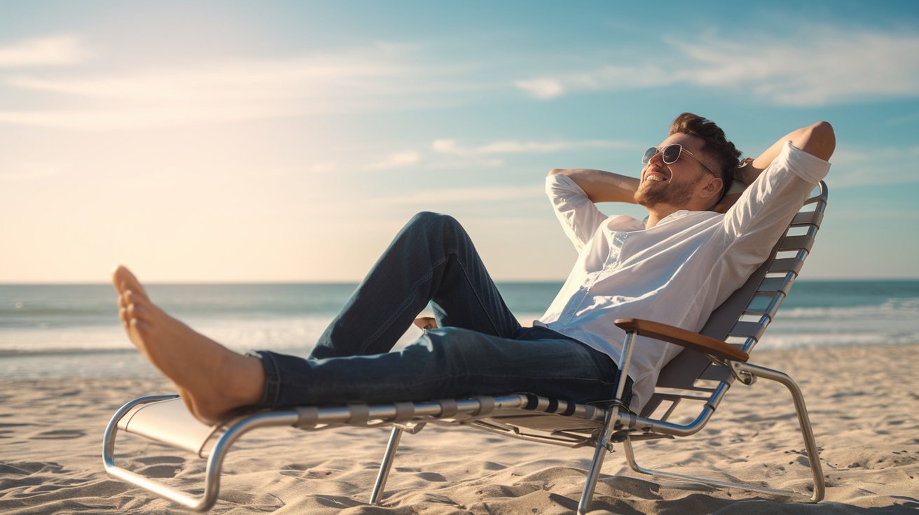 Entrepreneur relaxing as automation tools manage their e-commerce store.