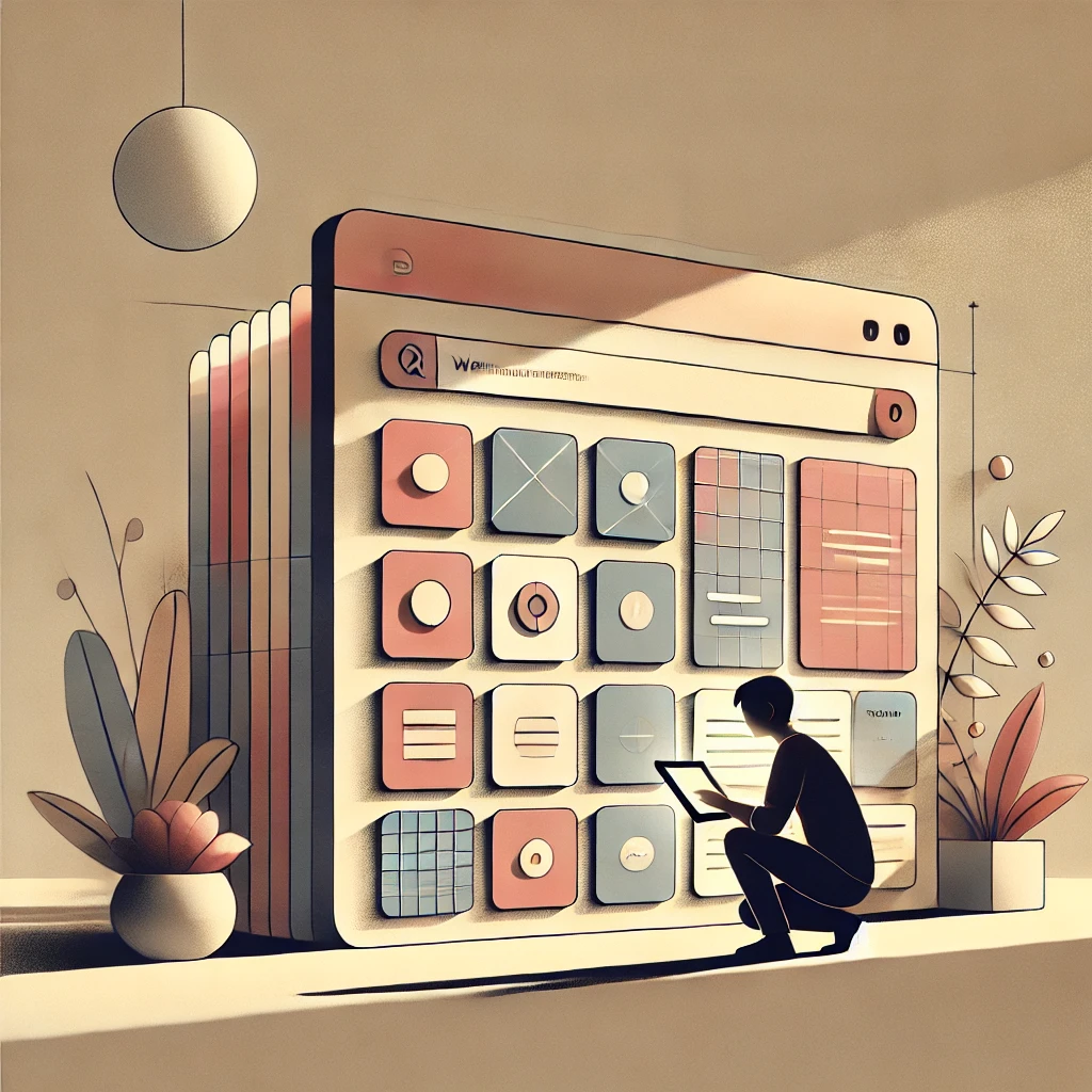 Person working on web apps illustration