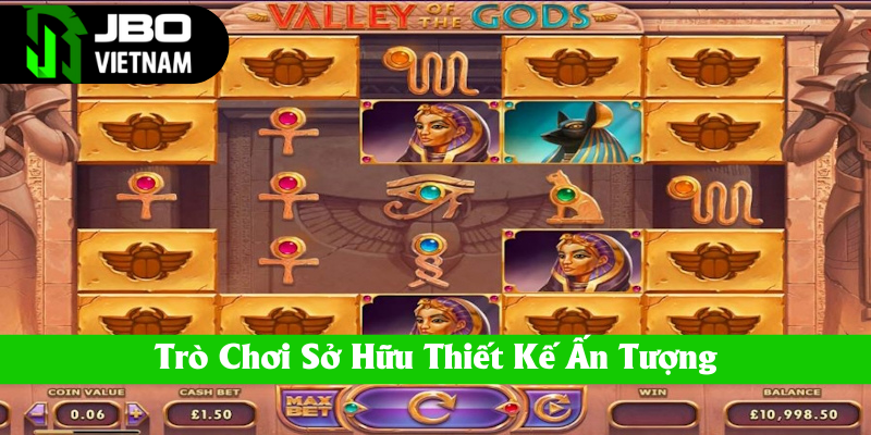 Nổ hũ Thung lũng các vị thần nổi bật nhờ thiết kế ấn tượng