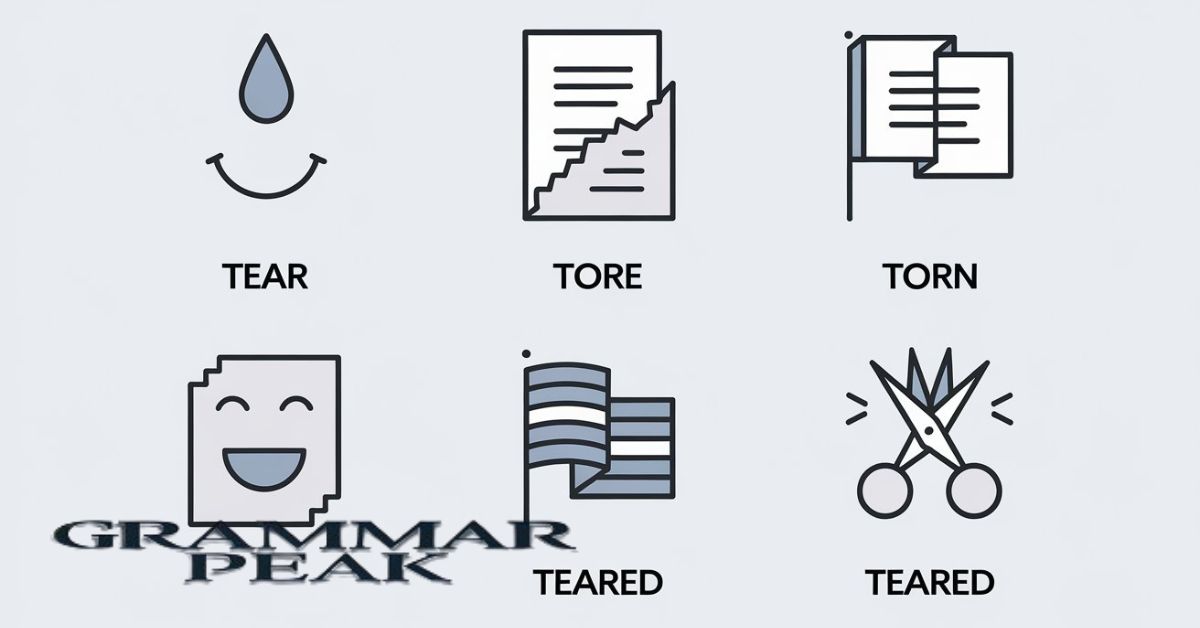 Synonyms for “Tear,” “Tore,” “Torn,” and “Teared”