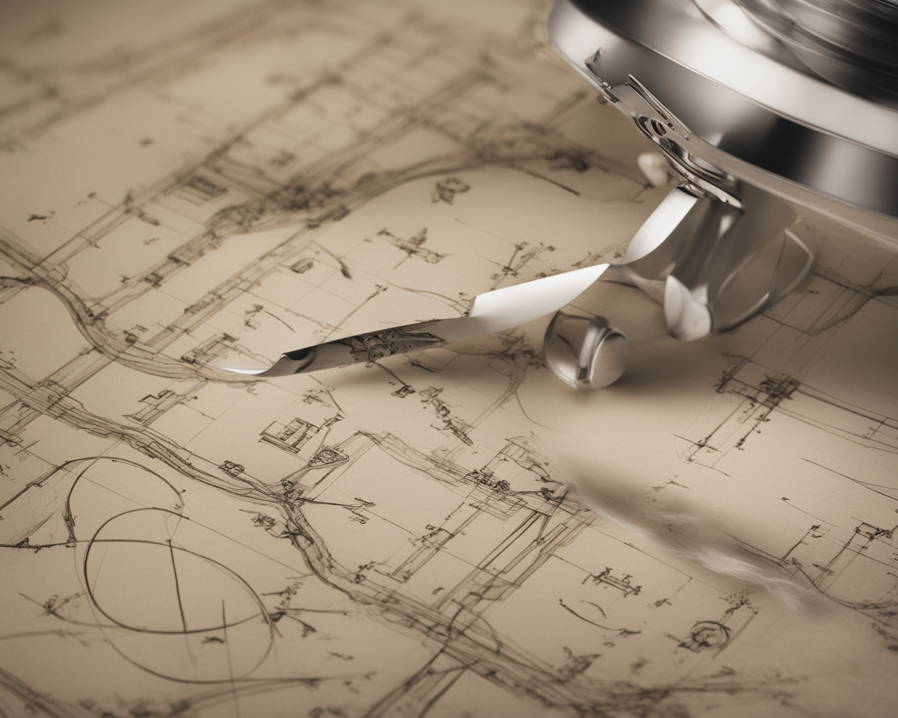 A close-up of a compass on a blueprint

AI-generated content may be incorrect.