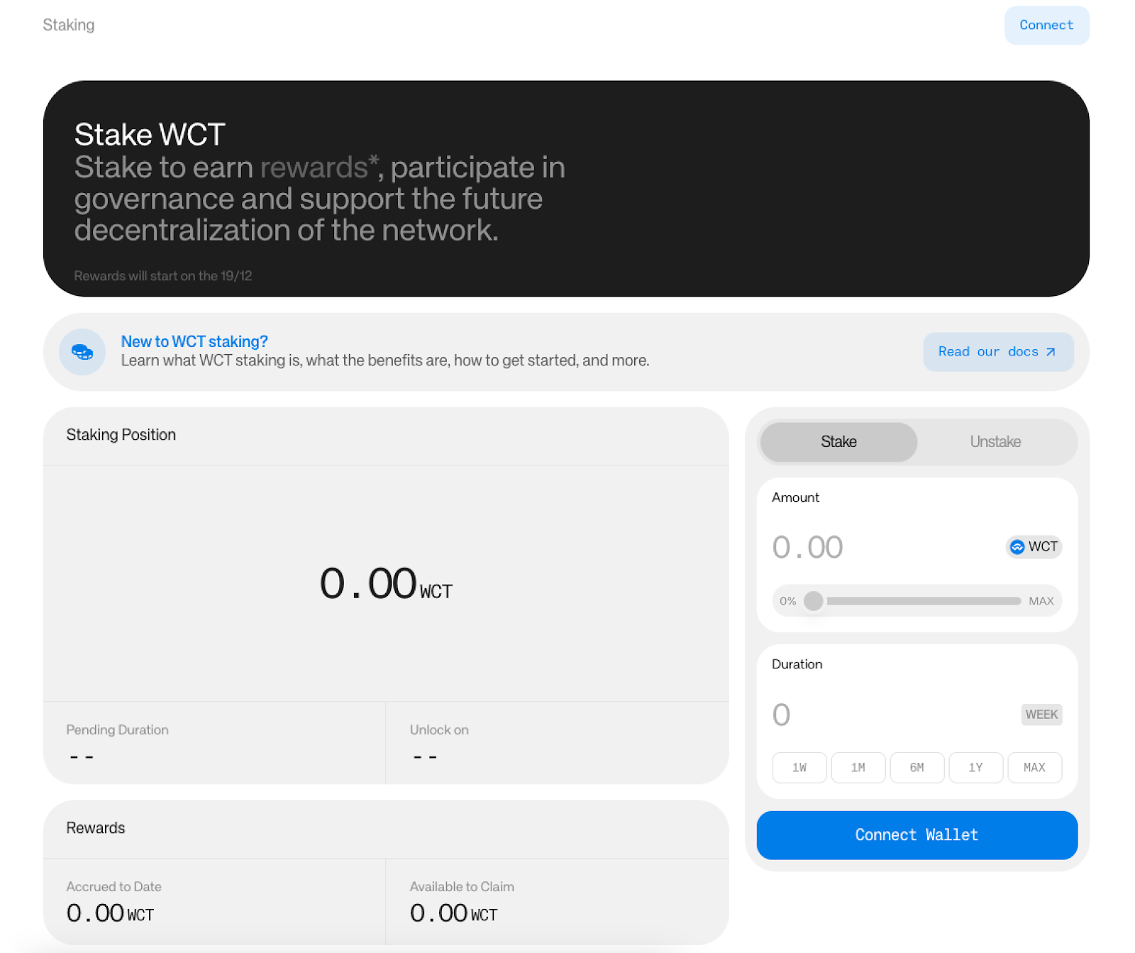 WalletConnect Profile Staking Section