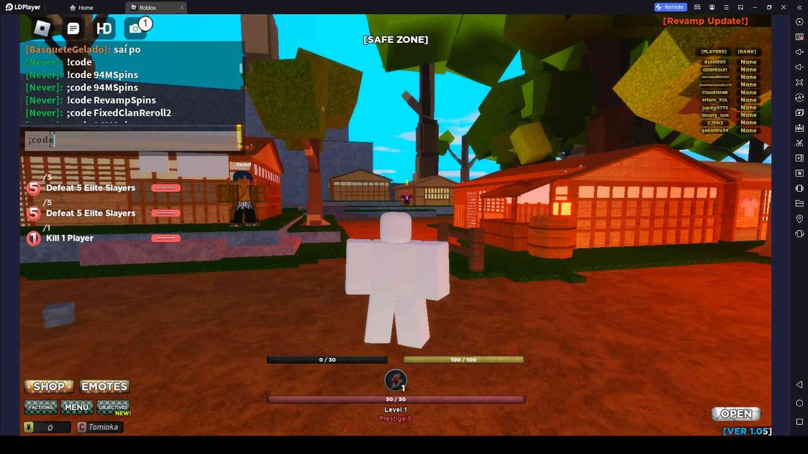 Roblox Slayers Unleashed แจกโค้ด Code พร้อมวิธีกรอก