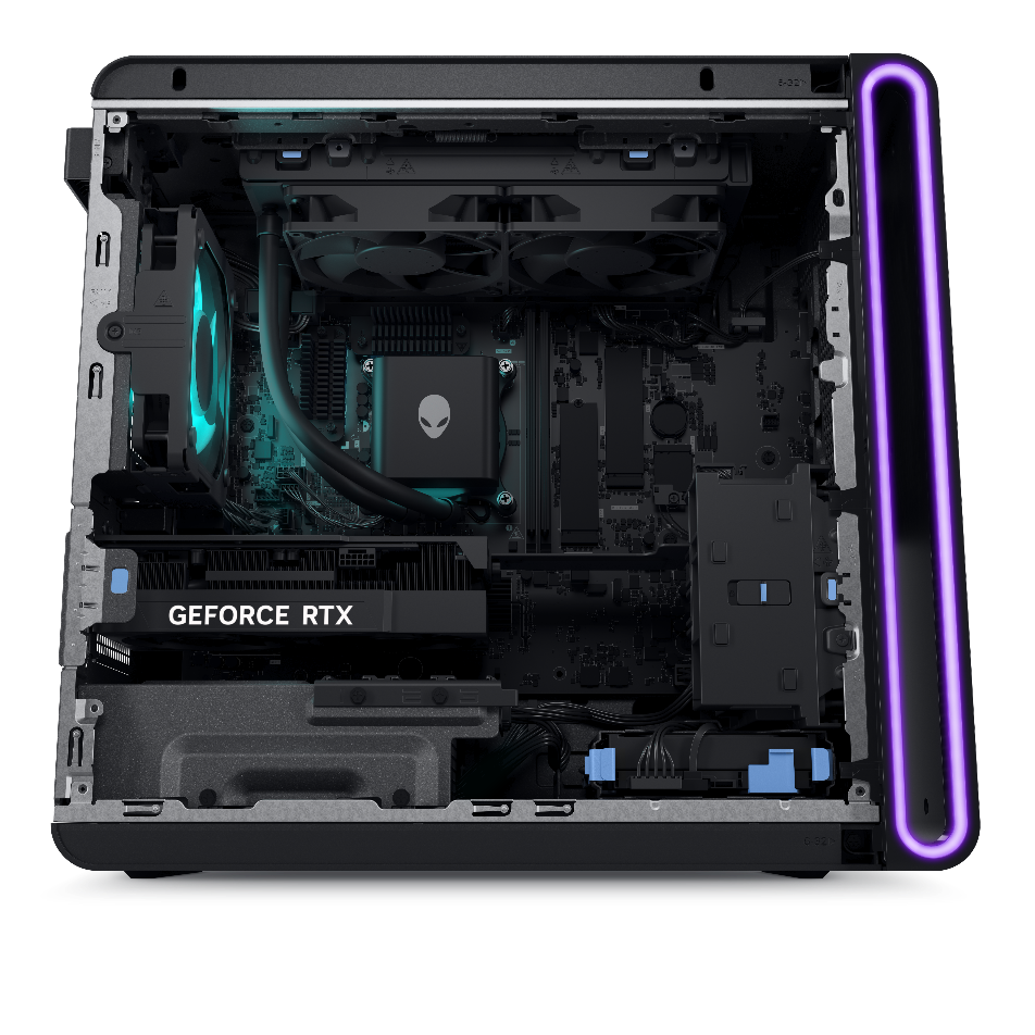 A computer case with a purple light

AI-generated content may be incorrect.