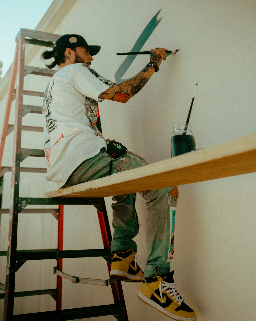 Professional painter at work