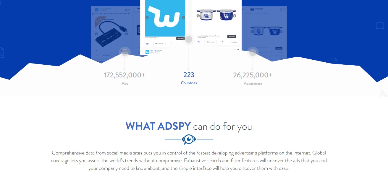 AdSpy has a bank of over 170 million ads. 