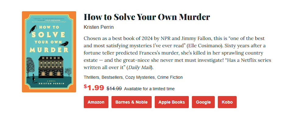 a screenshot of how to solve your own murder book