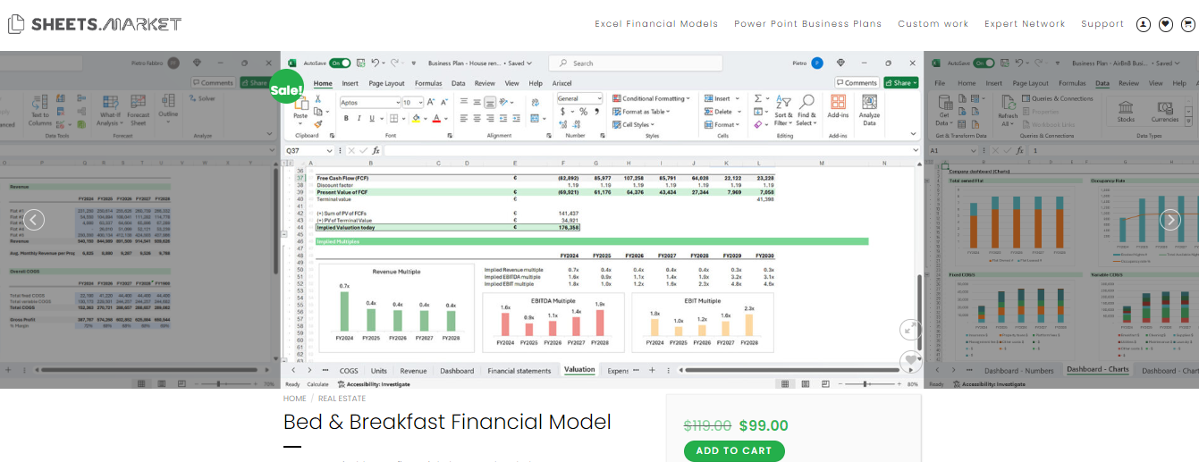 Bed & Breakfast financial model