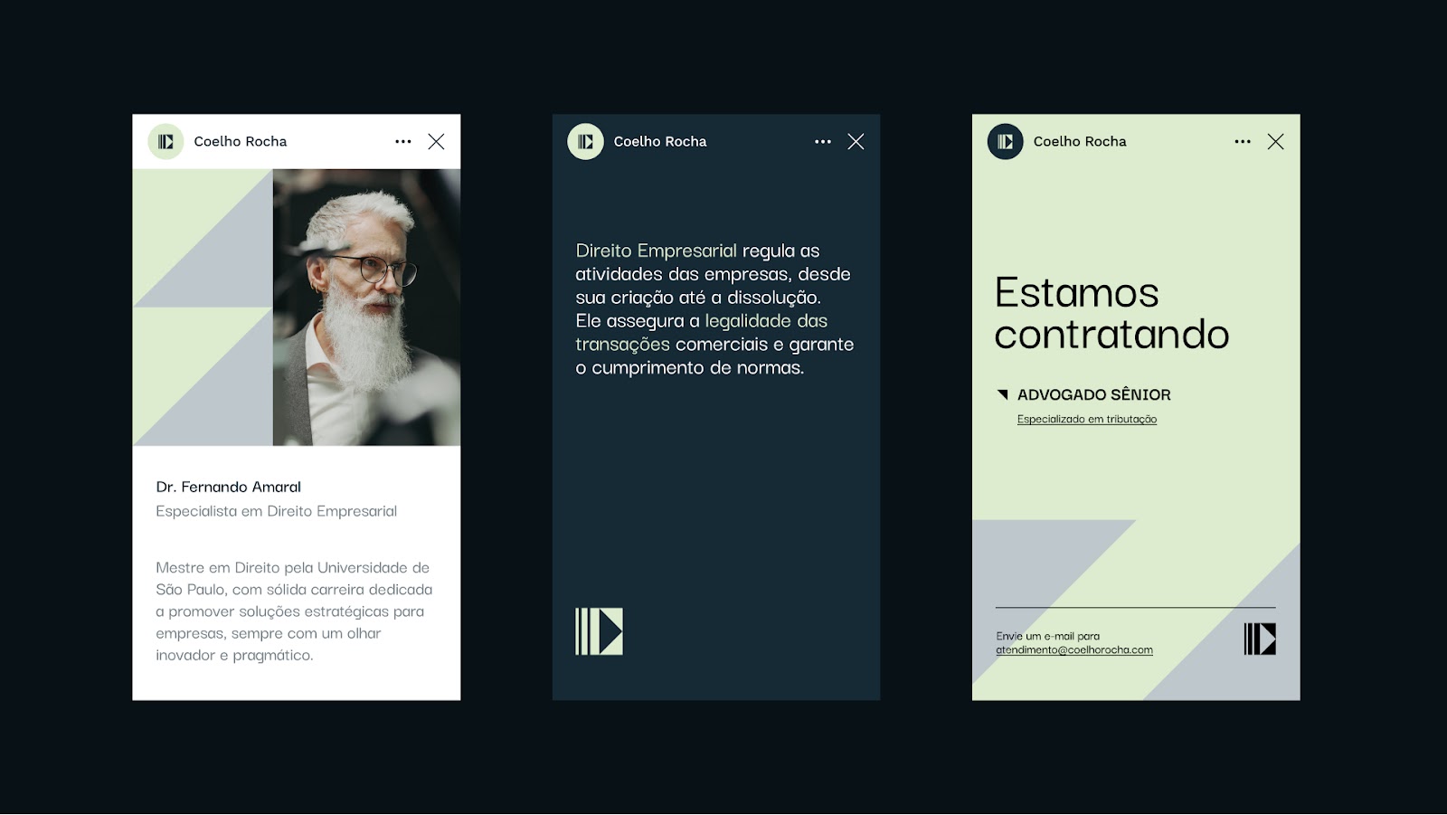 Image from the Coelho Rocha Advogados: A Modern Take on Branding and Visual Identityarticle on Abduzeedo