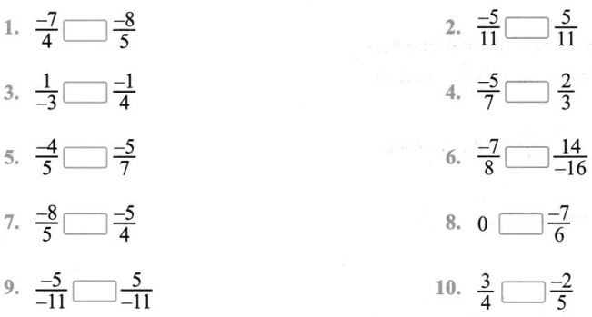 CBSE Class 7 Maths Rational Numbers Worksheets 4