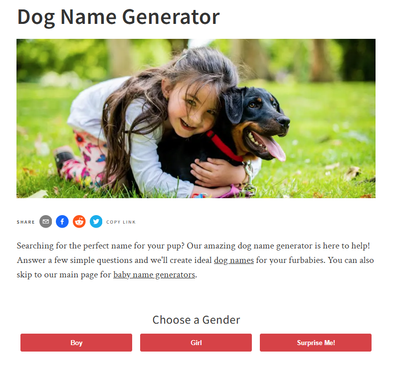 Nameberry Dog Name Generator - Name Your Pet by Answer Few Questions