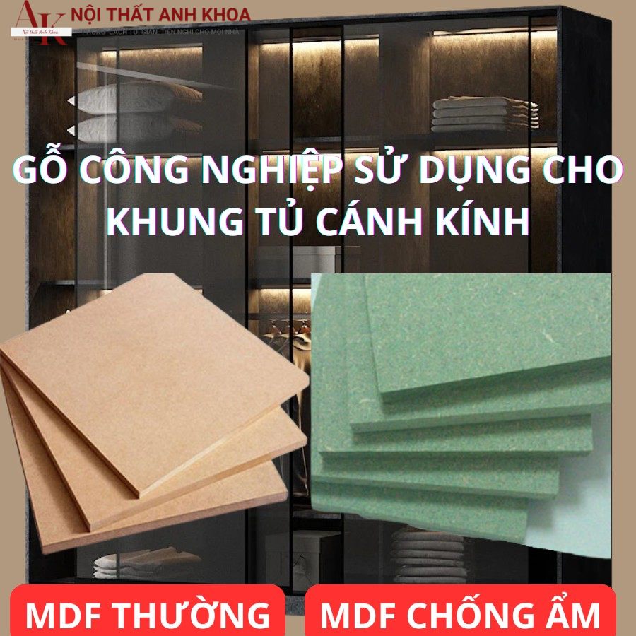 Chất liệu tủ quần áo cánh kính lùa