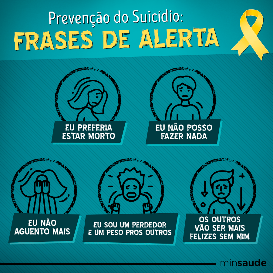 Frases de Alerta para conscientizar no Setembro Amarelo na escola