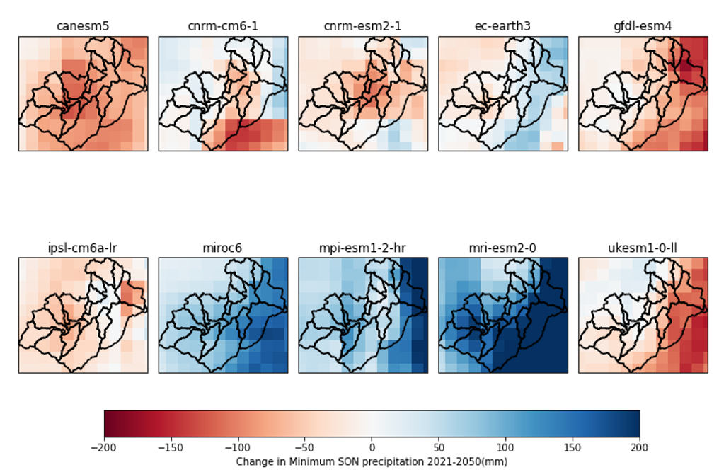 A screenshot of a graph showing different colors of the same map