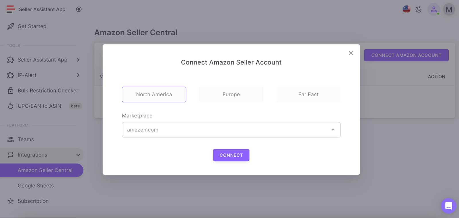 Connect Amazon Seller Central account