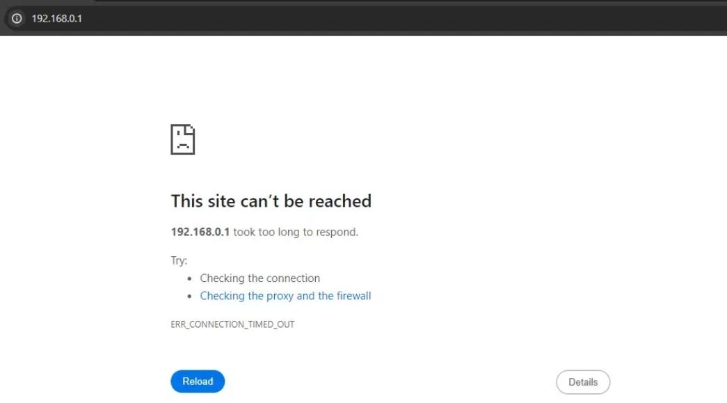 error login in 192.168.0.1