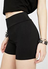 High Waist Spandex Biker Shorts - Black | Dolls Kill