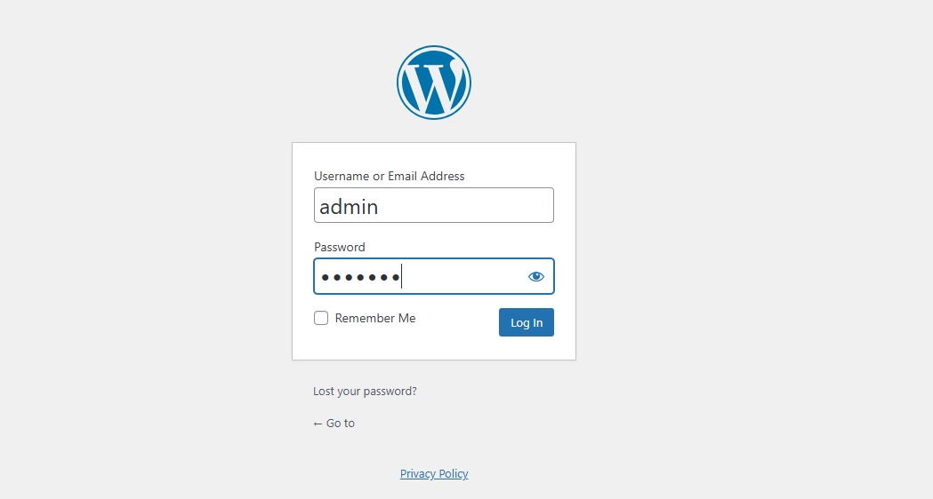 log into wordpress