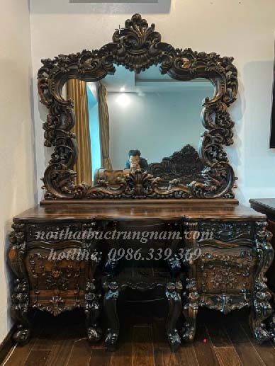 Mẫu bàn phấn gỗ mun sọc đẳng cấp thượng lưu BP01