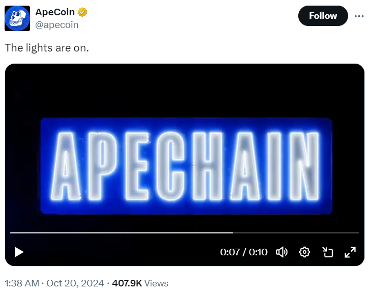 Launch of ApeChain,